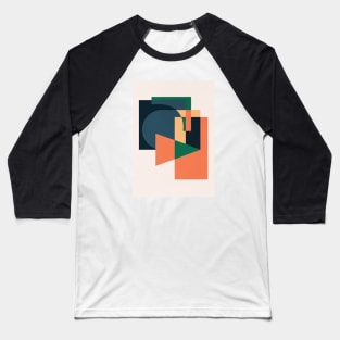 Mid Century Geometric Shapes Baseball T-Shirt